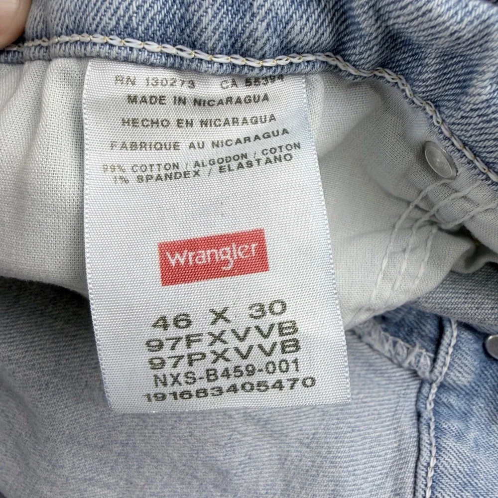 Wrangler‎ Straight Leg Jeans Light Wash Denim Relaxed Fit 46x30
